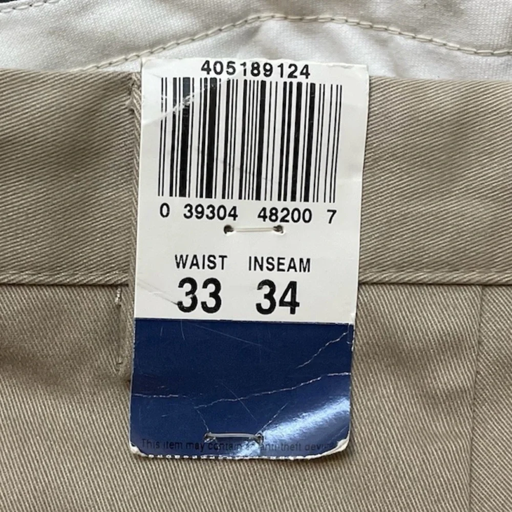 DOCKERS Men’s Khaki with Stain Defender Classic Fit Trousers Size‎ 33” x 34” NWT
